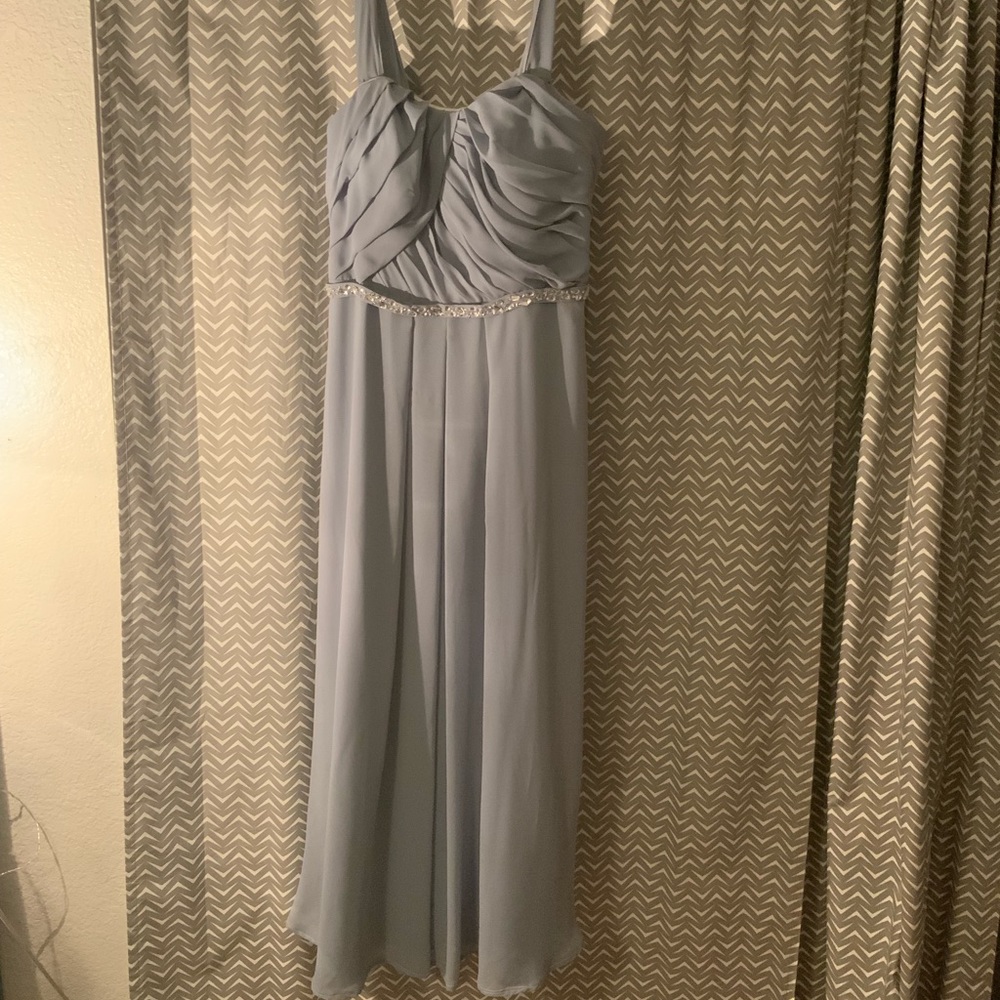 Dusty blue long dres